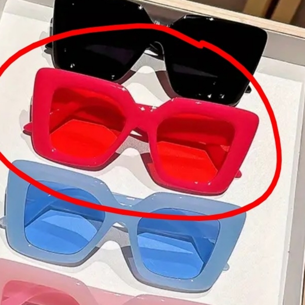 Bold Pink Square Sunglasses - Picture 2 of 3